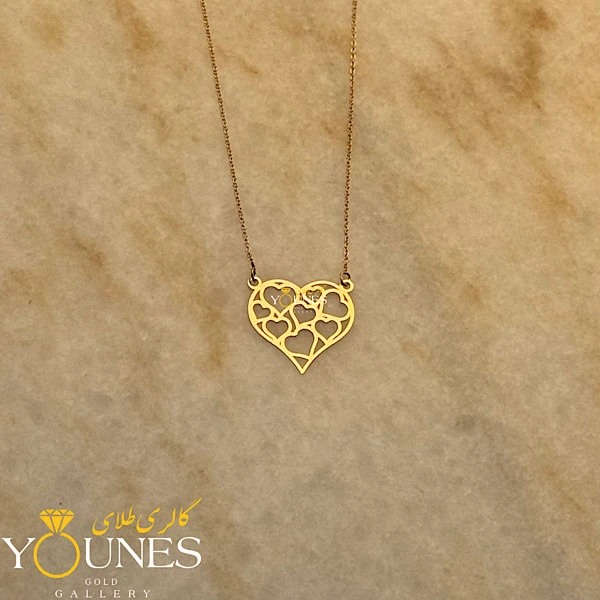 گردنبند قلب تو قلب طلا